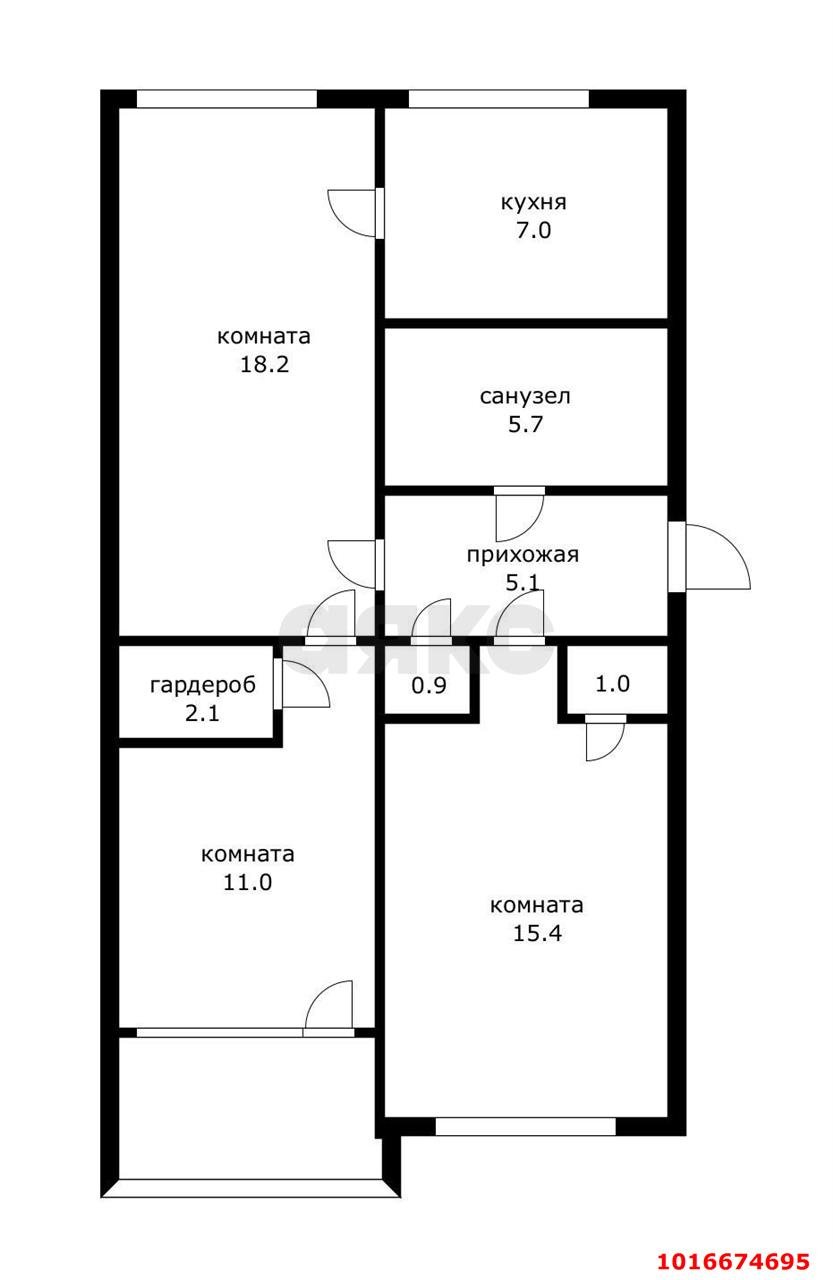 Фото №7: 3-комнатная квартира 66 м² - Краснодар, мкр. Западный внутригородской округ, ул. Рашпилевская, 179/1