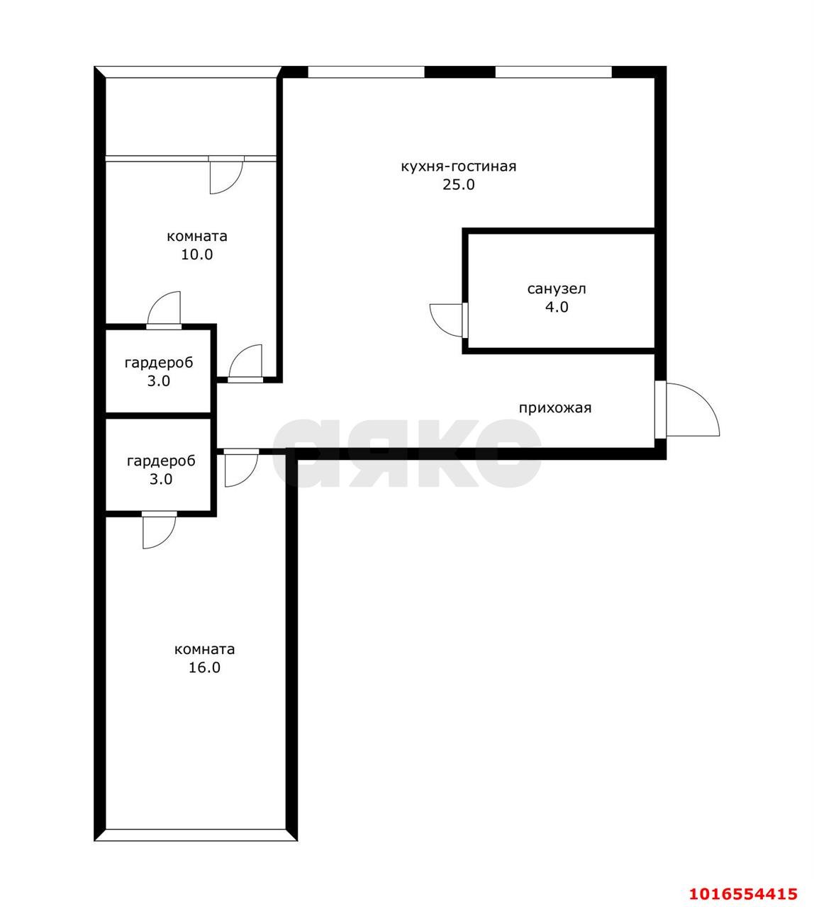 Фото №14: 3-комнатная квартира 59 м² - Краснодар, ул. Атарбекова, 40