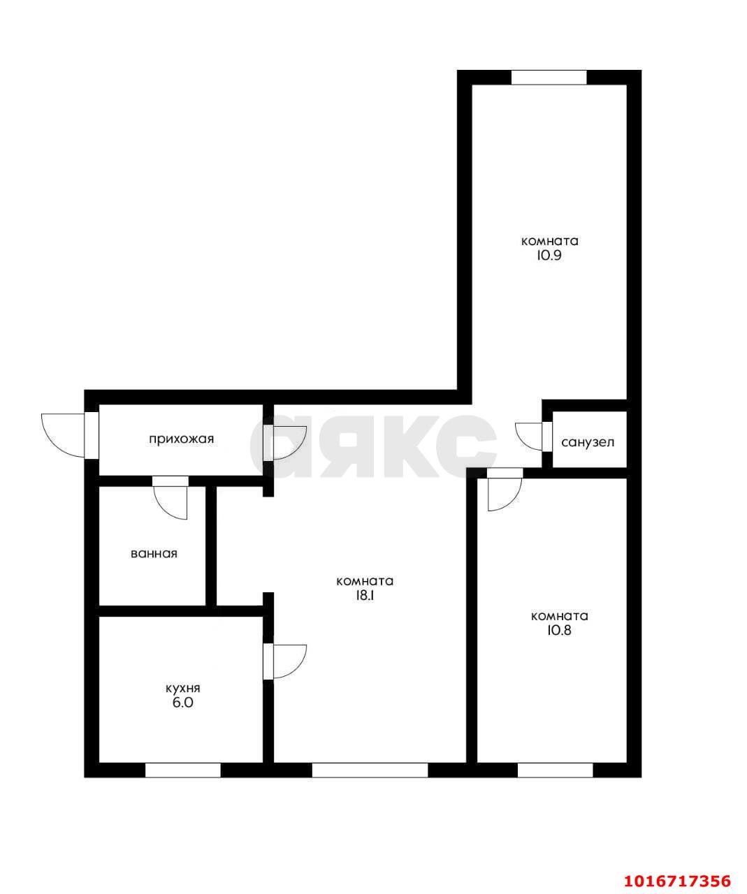 Фото №6: 3-комнатная квартира 55 м² - Краснодар, Прикубанский внутригородской округ, мкр. Авиагородок, ул. Авиагородок, 15