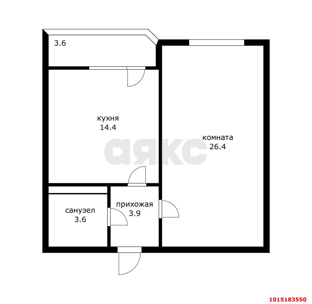 Фото №10: 1-комнатная квартира 52 м² - Краснодар, мкр. Прикубанский внутригородской округ, ул. Александра Покрышкина, 2/5