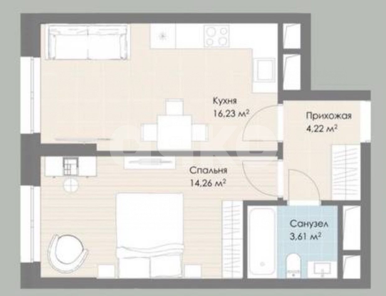 Фото №1: 1-комнатная квартира 38 м² - Котельники, мкр. ЖК Дюна