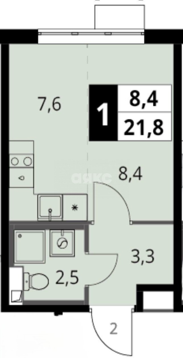 Фото №1: 1-комнатная квартира 21 м² - Химки, мкр. Подрезково, ул. Комсомольская