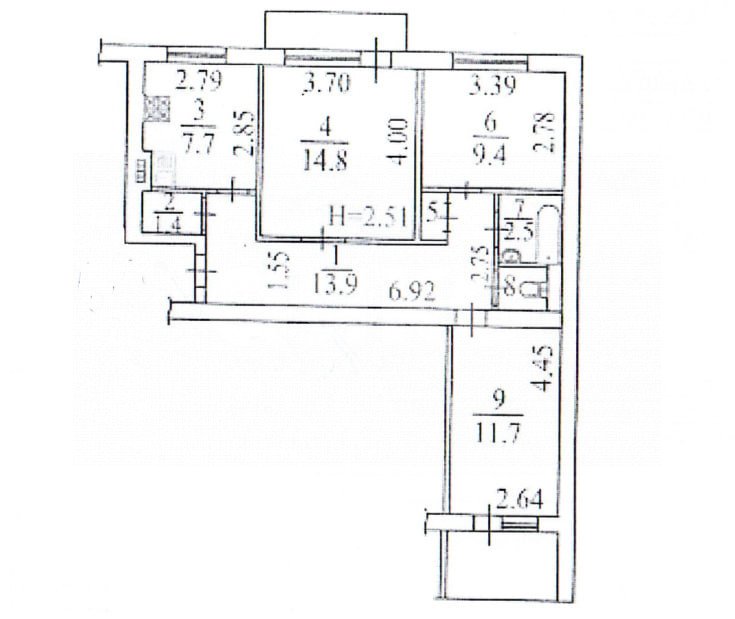 Фото №10: 3-комнатная квартира 63 м² - Мариуполь, Левобережный, мкр. Восточный, пр-кт Маршала Жукова, 60к2