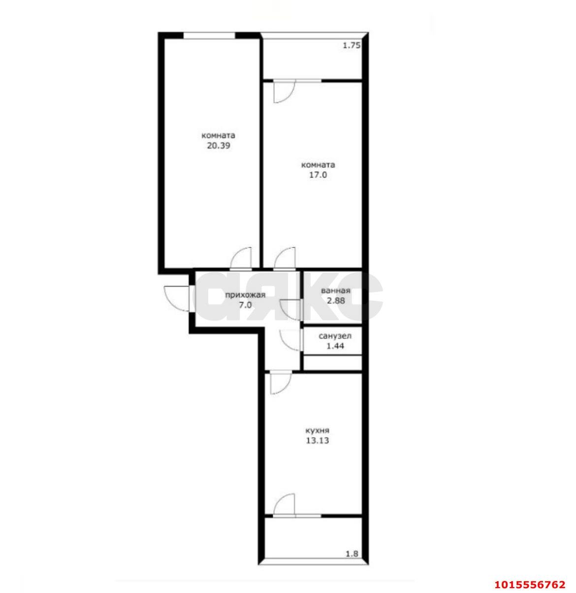 Фото №5: 2-комнатная квартира 65 м² - Краснодар, Прикубанский внутригородской округ, мкр. Славянский, ул. Заполярная