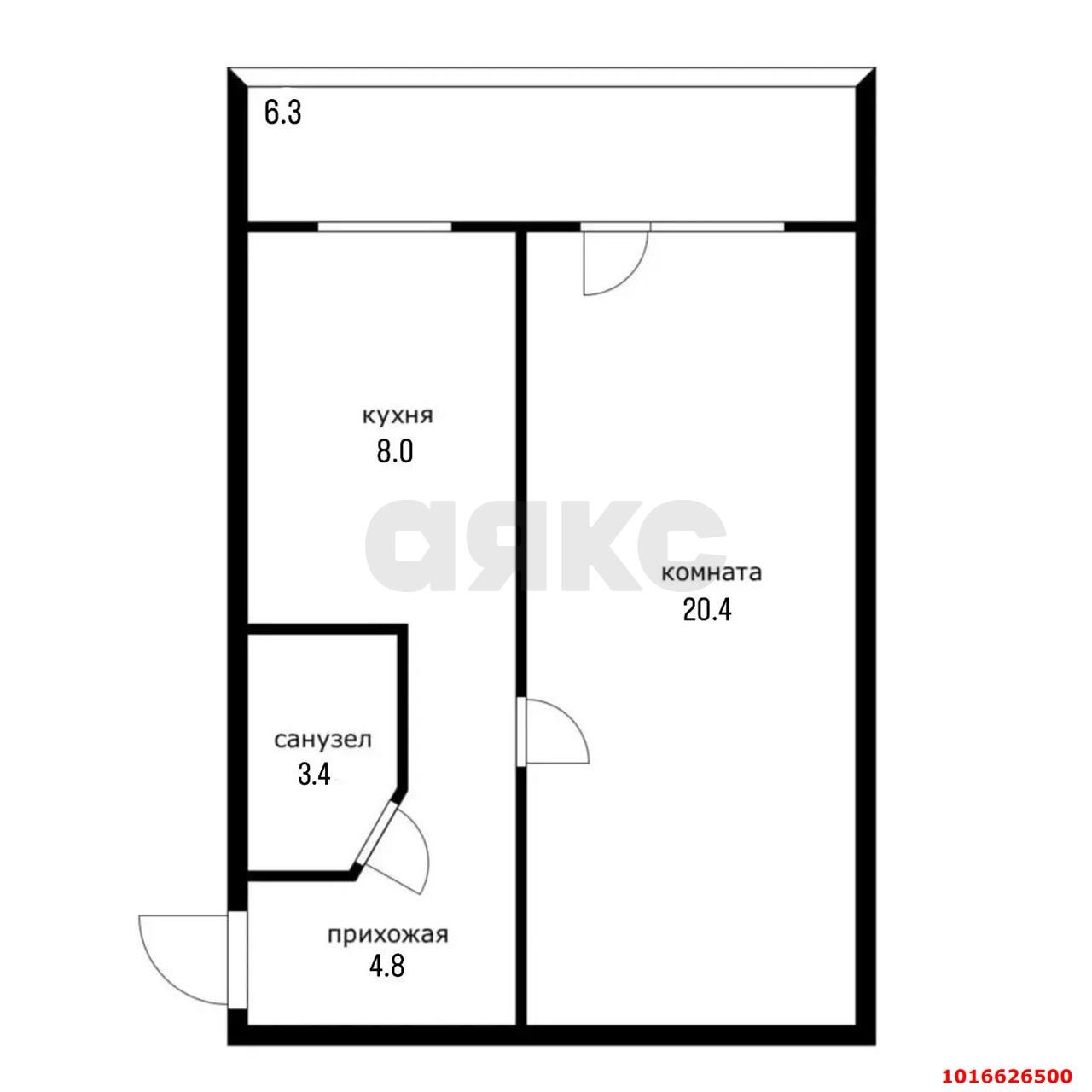 Фото №13: 1-комнатная квартира 36 м² - Российский, мкр. Прикубанский внутригородской округ, ул. Волховская