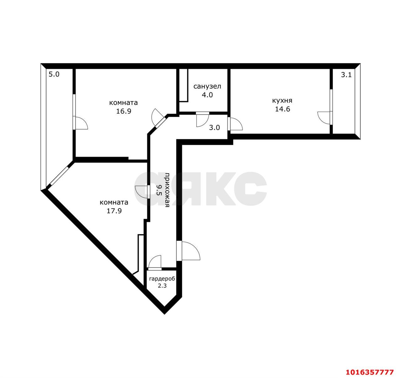 Фото №18: 3-комнатная квартира 72 м² - Краснодар, Карасунский внутригородской округ, жилой комплекс Каскад, мкр. Гидростроителей, ул. имени Дмитрия Благоева, 31к2