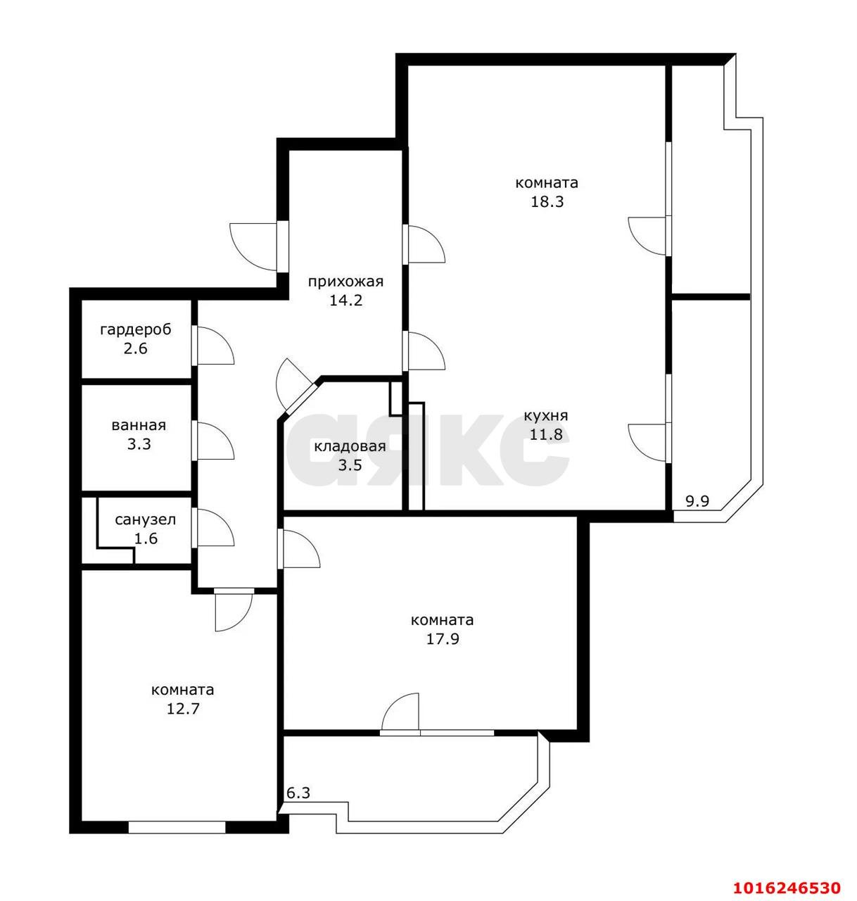 Фото №21: 3-комнатная квартира 105 м² - Краснодар, Центральный внутригородской округ, мкр. Центральный, ул. Суворова, 53
