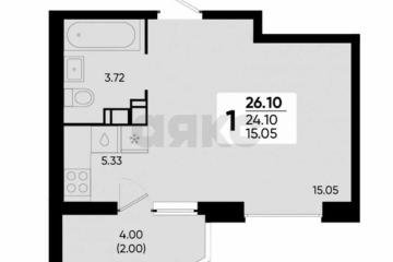 Фото №1: Студия 28 м² - Краснодар, мкр. Достояние, ул. Конгрессная, 31