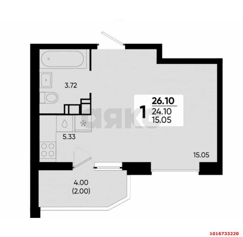 Фото №1: Студия 28 м² - Краснодар, Прикубанский внутригородской округ, мкр. Достояние, ул. Конгрессная, 31