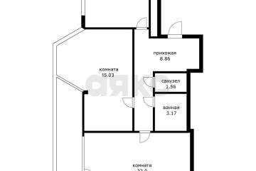 Фото №2: 2-комнатная квартира 65 м² - Краснодар, мкр. Немецкая Деревня, ул. Карлсруэвская, 6