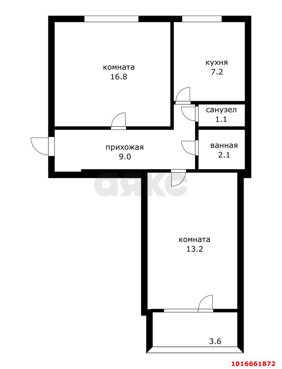 Фото №14: 2-комнатная квартира 54 м² - Краснодар, Центральный внутригородской округ, мкр. Центральный, ул. Гудимы, 26