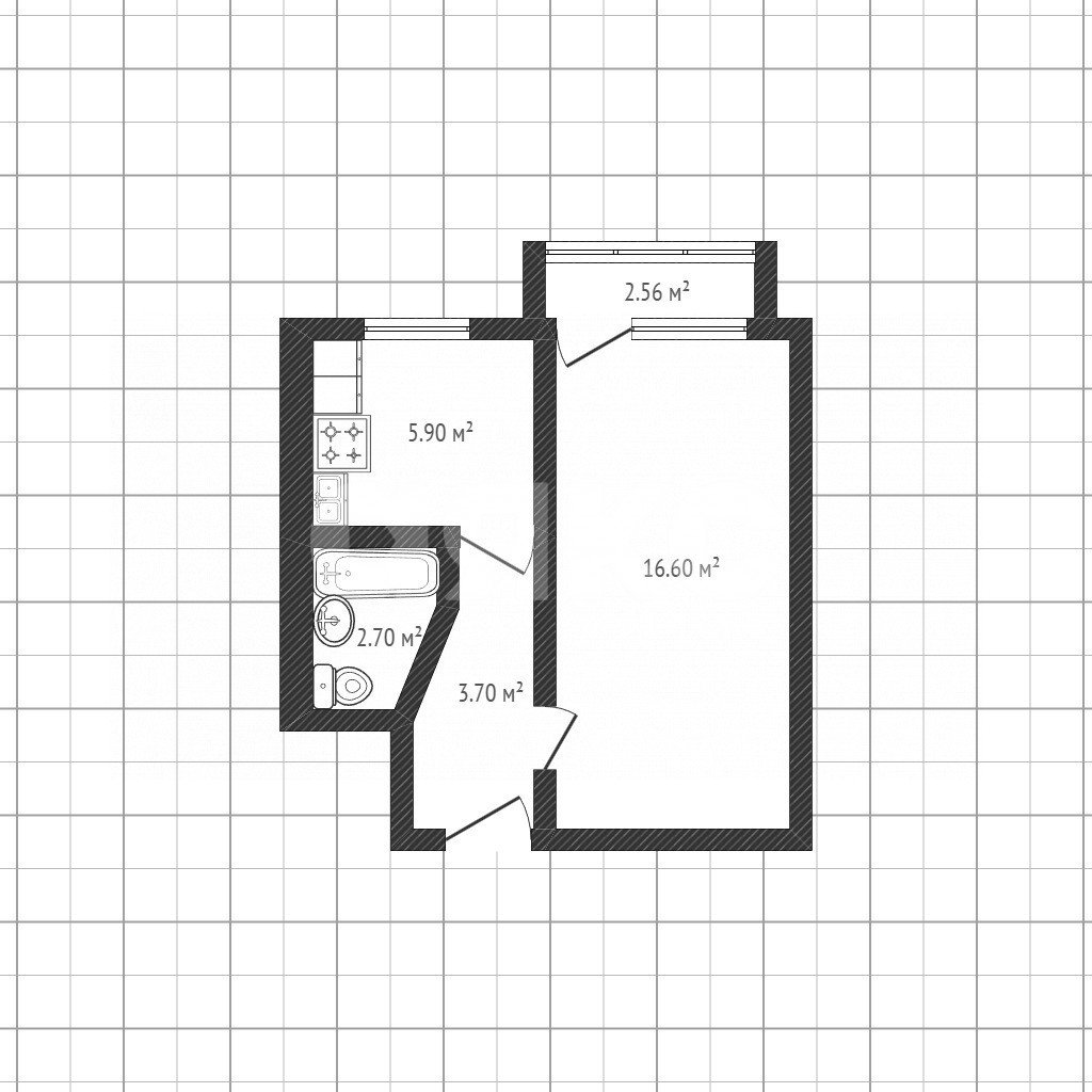 Фото №14: 1-комнатная квартира 29 м² - Луганск, Жовтневый, мкр. Солнечный квартал, 12