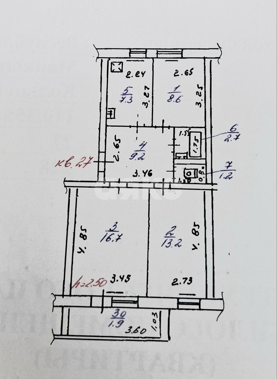 Фото №14: 3-комнатная квартира 58 м² - Майкоп, ул. Кольцова, 110
