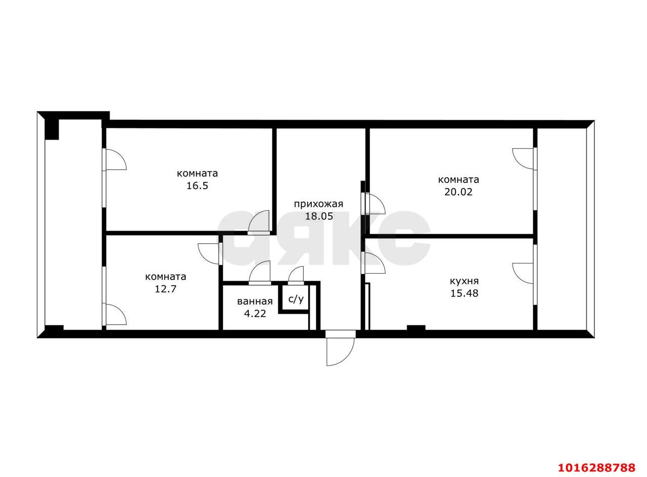 Фото №20: 3-комнатная квартира 90 м² - Краснодар, Юбилейный, мкр. Западный внутригородской округ, пр-кт Чекистов, 42