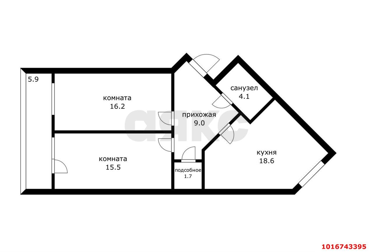 Фото №17: 2-комнатная квартира 72 м² - Краснодар, Прикубанский внутригородской округ, мкр. Музыкальный, ул. Ангарская, 2/3