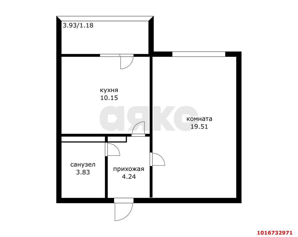 Фото №4: 1-комнатная квартира 37 м² - Краснодар, Прикубанский внутригородской округ, мкр. Молодёжный, ул. Душистая, 43