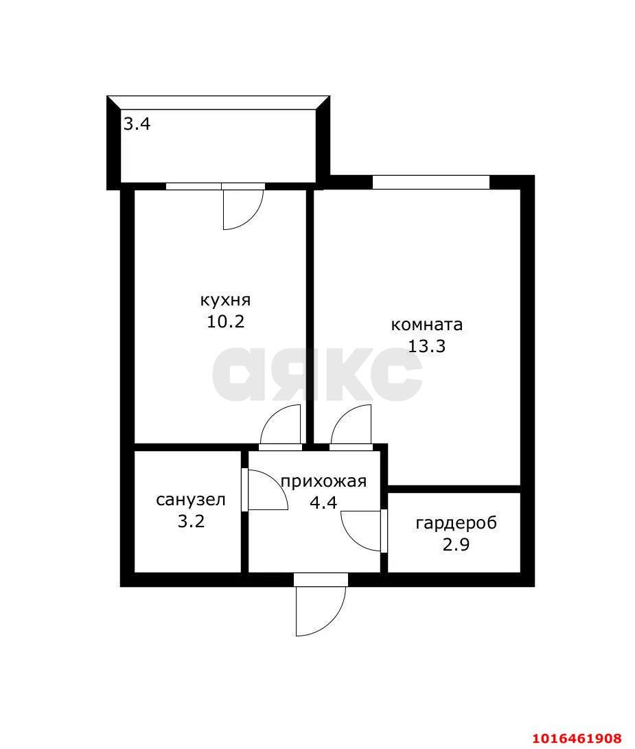 Фото №12: 1-комнатная квартира 37 м² - Краснодар, мкр. Прикубанский внутригородской округ, ул. Куликова Поля, 2