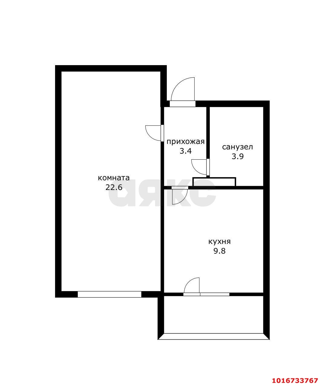 Фото №15: 1-комнатная квартира 42 м² - Краснодар, Карасунский внутригородской округ, мкр. Черёмушки, ул. Ставропольская, 107/11