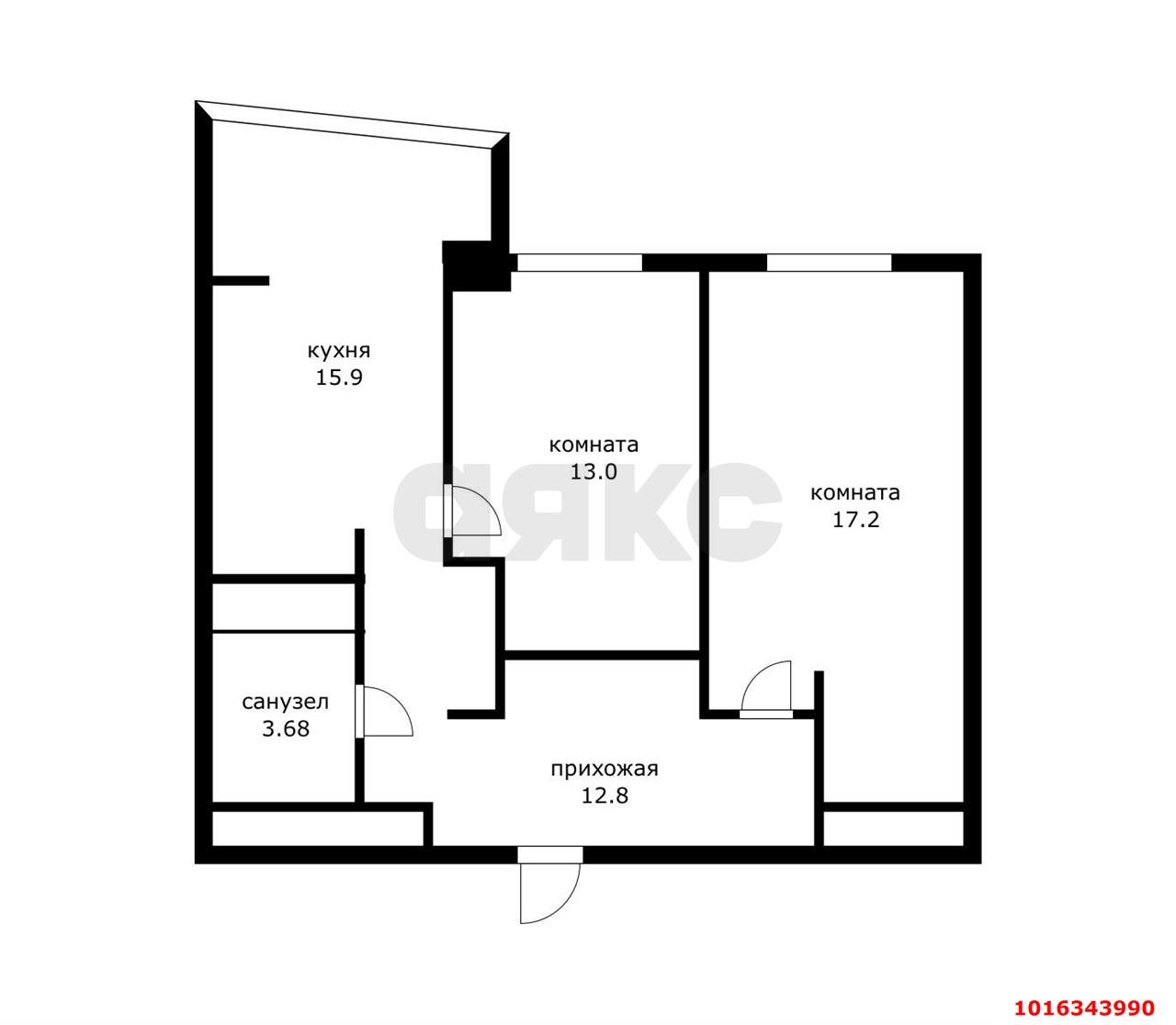 Фото №2: 2-комнатная квартира 61 м² - Краснодар, Карасунский внутригородской округ, Хлопчато-бумажный Комбинат, мкр. жилой комплекс Галактика