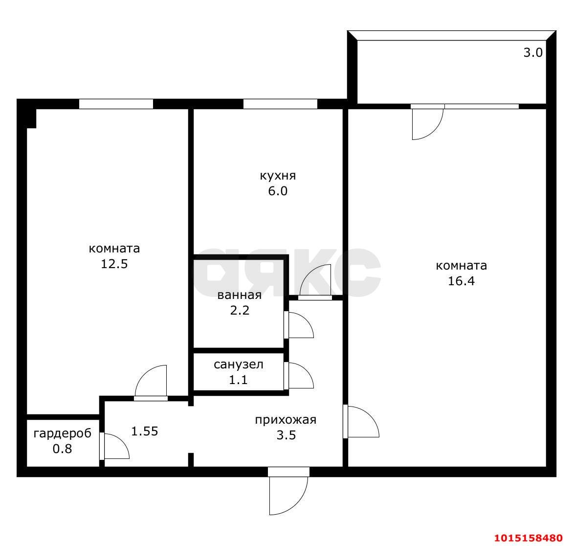 Фото №13: 2-комнатная квартира 46 м² - Краснодар, Прикубанский внутригородской округ, мкр. Фестивальный, пр-д Брюсова, 100