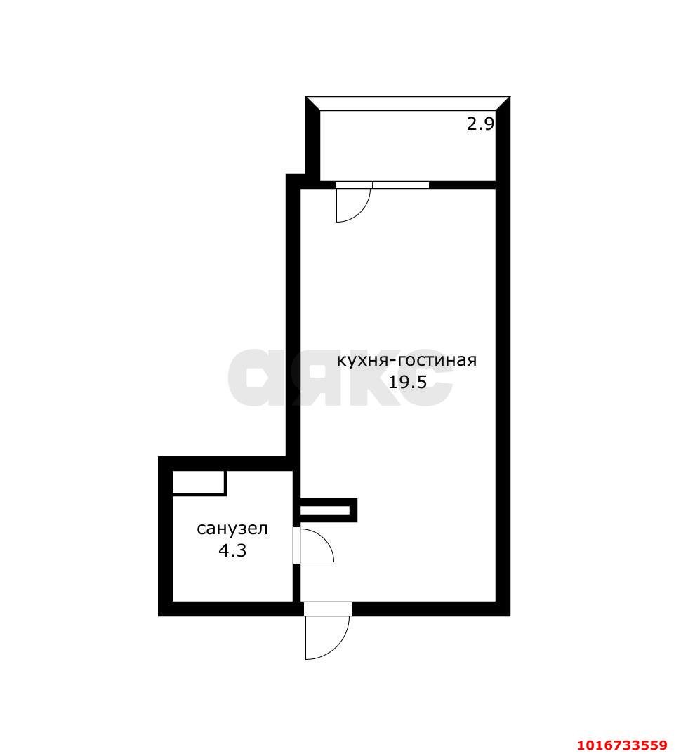 Фото №15: Студия 27 м² - Краснодар, Прикубанский внутригородской округ, Россинского, мкр. жилой комплекс Символ, ул. Командорская, 9/2