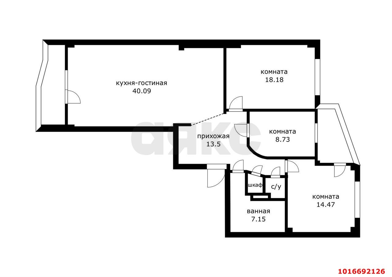 Фото №13: 3-комнатная квартира 110 м² - Краснодар, Прикубанский внутригородской округ, Отделение № 1 совхоза Солнечный, мкр. Фестивальный, ул. Атарбекова, 7