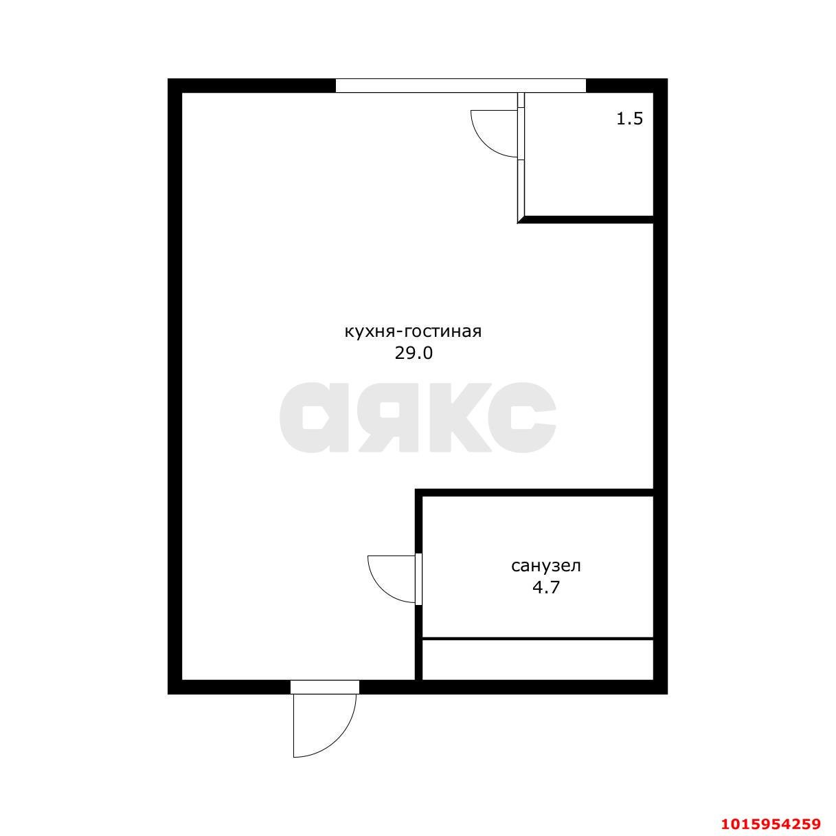 Фото №16: 1-комнатная квартира 31 м² - Краснодар, Школьный, Прикубанский внутригородской округ, Круглик, мкр. жилой комплекс Сердце, ул. Школьная, 1