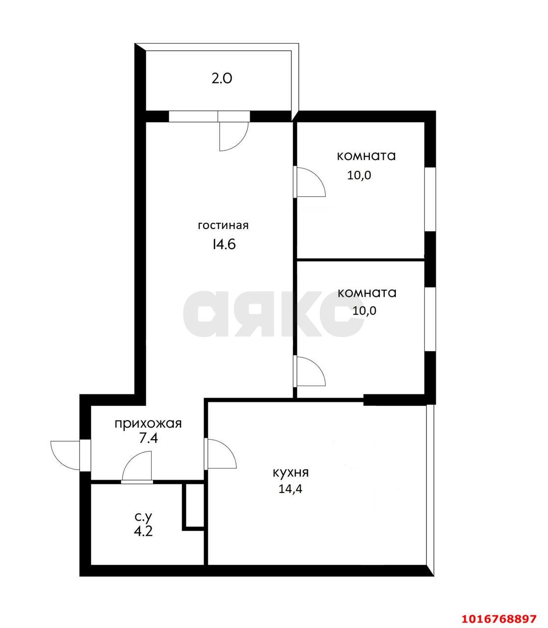 Фото №9: 2-комнатная квартира 61 м² - Новороссийск, Южный, мкр. жилой комплекс Арена, ул. Котанова, 4