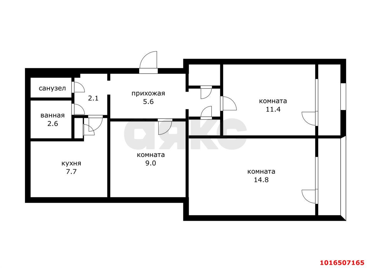 Фото №10: 3-комнатная квартира 59 м² - Краснодар, Карасунский внутригородской округ, мкр. Гидростроителей, ул. Трудовой Славы, 10