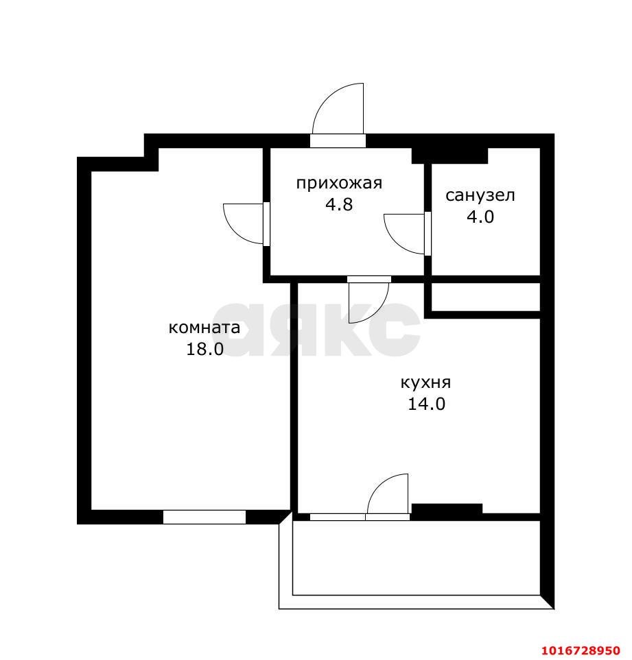 Фото №2: 1-комнатная квартира 40 м² - Краснодар, Карасунский внутригородской округ, мкр. Комсомольский, ул. Тюляева, 3/2