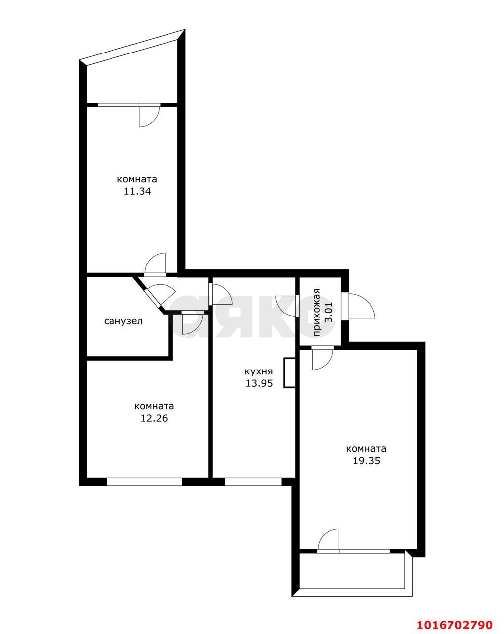 Фото №19: 3-комнатная квартира 66 м² - Краснодар, Прикубанский внутригородской округ, Круглик, мкр. Школьный, ул. Школьная, 13/2