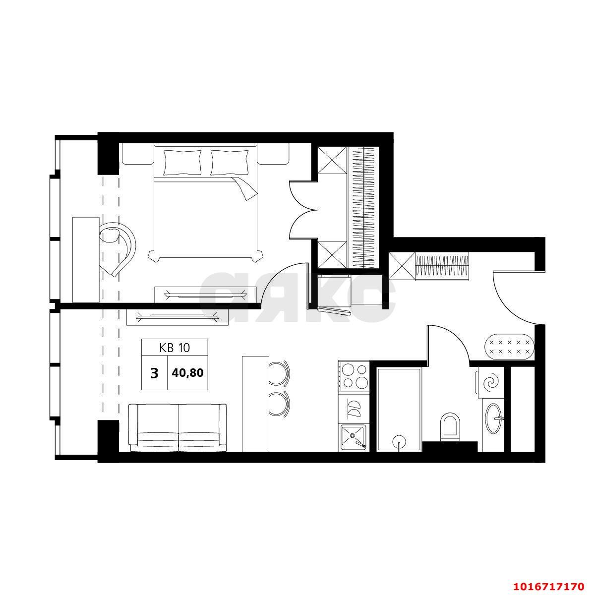 Фото №14: Апартаменты 41 м² - Краснодар, жилой комплекс Skala, Центральный внутригородской округ, Западный внутригородской округ, мкр. Центральный, ул. Северная, 269/3