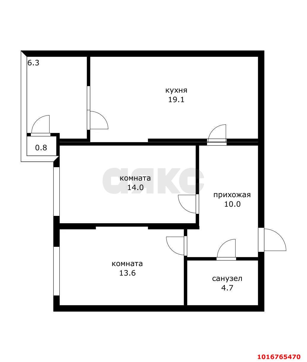 Фото №10: 2-комнатная квартира 61 м² - Краснодар, Прикубанский внутригородской округ, мкр. Образцово, ул. Штурвальная, 8