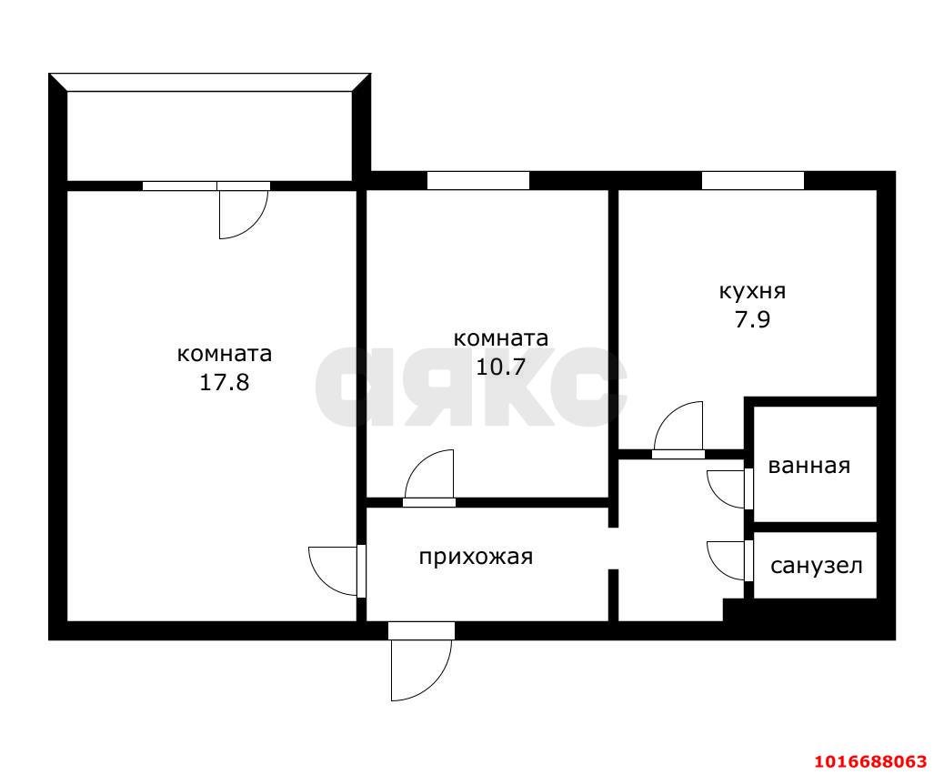 Фото №14: 2-комнатная квартира 48 м² - Краснодар, Западный внутригородской округ, мкр. Юбилейный, пр-кт Чекистов, 8