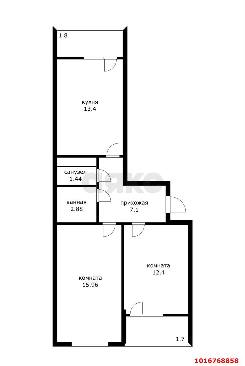 Фото №8: 2-комнатная квартира 56 м² - Краснодар, жилой комплекс Славянка, Прикубанский внутригородской округ, мкр. Славянский, ул. Заполярная, 39к10