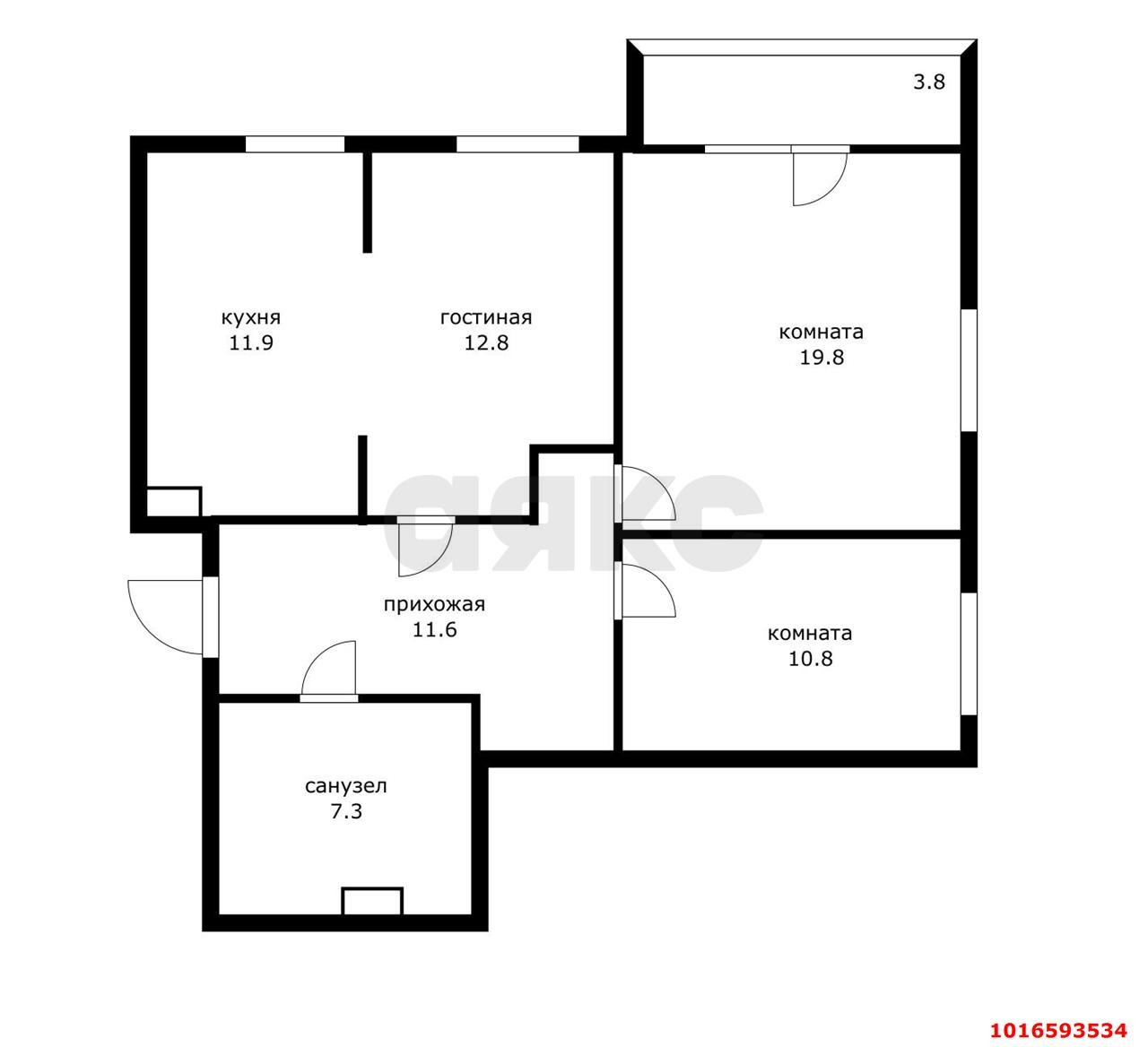 Фото №7: 3-комнатная квартира 78 м² - Краснодар, Прикубанский внутригородской округ, Восточно-Кругликовский, мкр. ЖК Легенда, ул. имени 40-летия Победы, 143