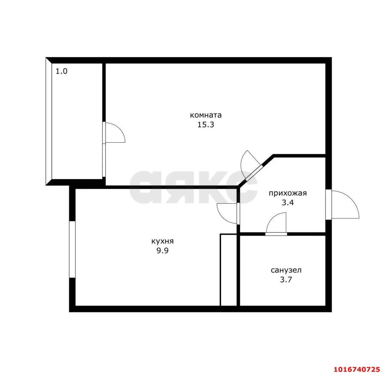 Фото №7: 1-комнатная квартира 33 м² - Краснодар, Прикубанский внутригородской округ, мкр. ЖК Калинино Парк, ул. имени В.М. Комарова, 21/1к8