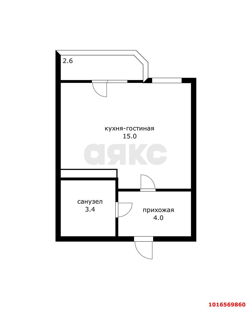 Фото №5: Студия 25 м² - Краснодар, жилой комплекс Дыхание, мкр. Прикубанский внутригородской округ, ул. Лётчика Позднякова, 2
