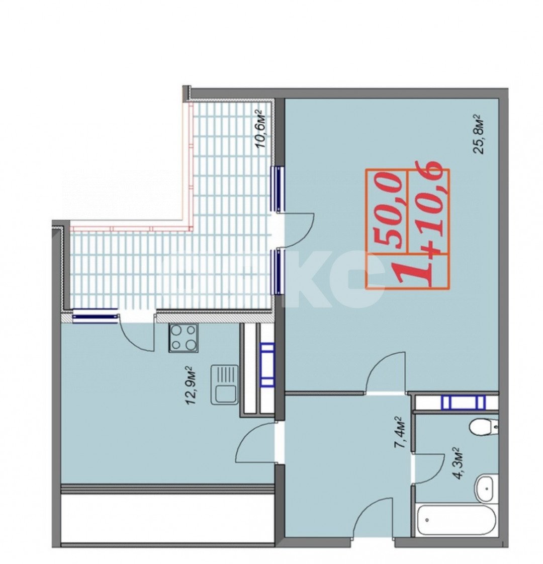 Фото №13: 1-комнатная квартира 60 м² - Анапа, 3Б, мкр. 3Б, ул. Владимирская, 150