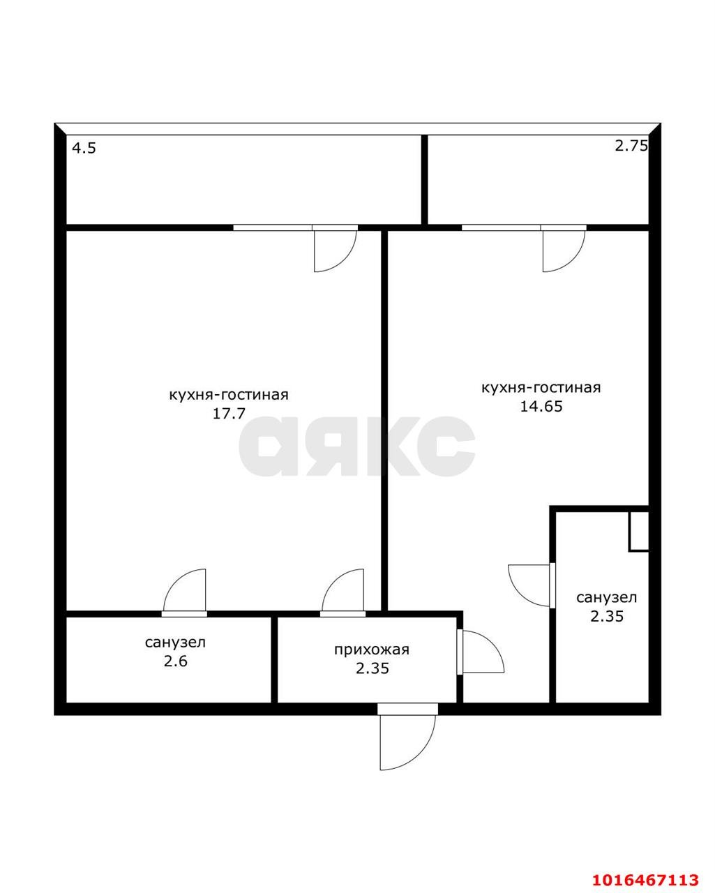 Фото №5: 1-комнатная квартира 42 м² - Краснодар, ул. Александра Покрышкина, 4/5