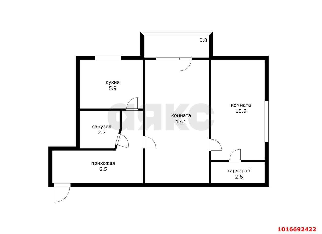 Фото №7: 2-комнатная квартира 46 м² - Краснодар, Центральный внутригородской округ, Черёмушки, мкр. Дубинка, пр-д 1-й Артельный, 20/1
