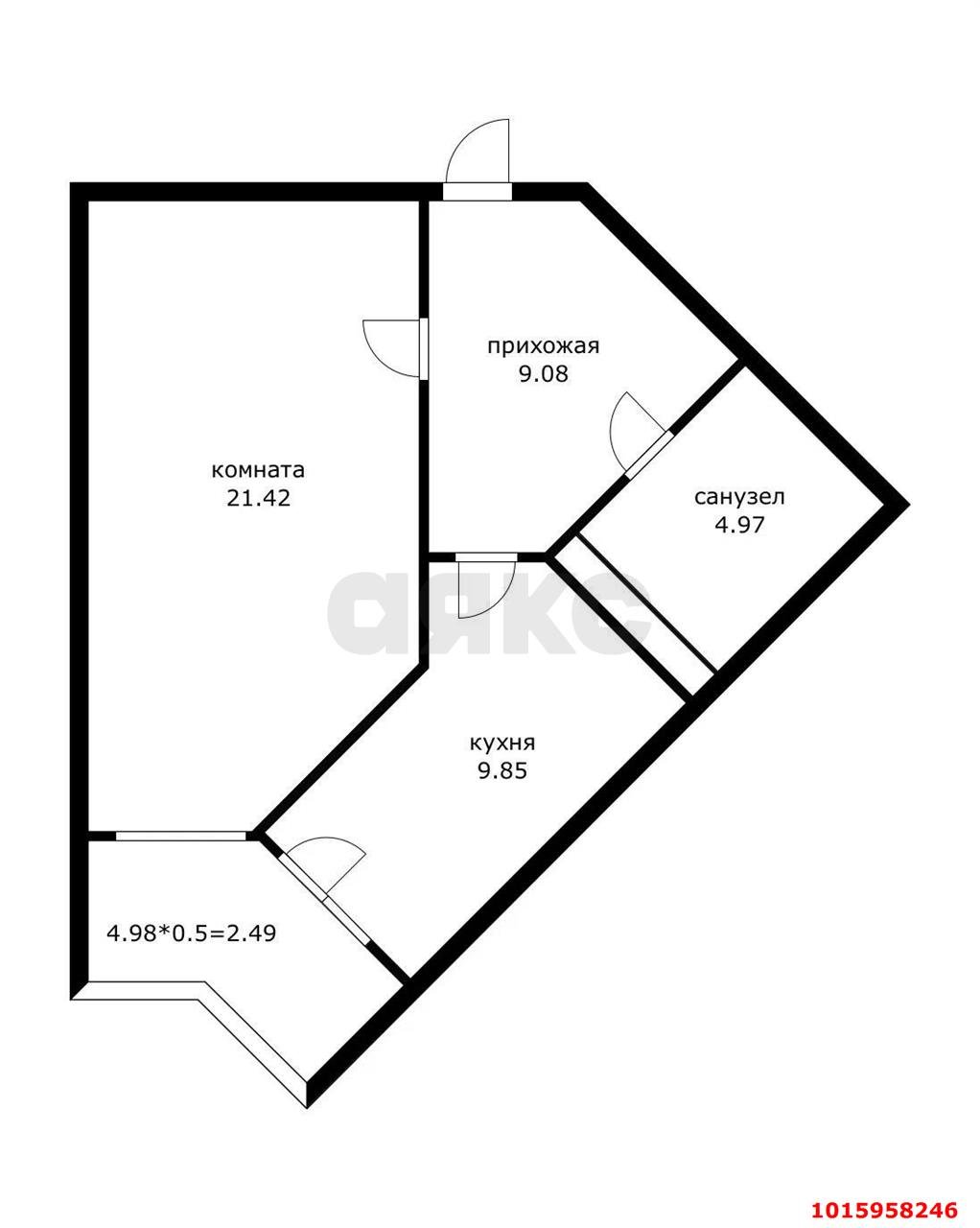 Фото №6: 1-комнатная квартира 50 м² - Краснодар, ЖК Статус, Центральный внутригородской округ, Черёмушки, мкр. жилой комплекс Статус, ул. Стасова, 10