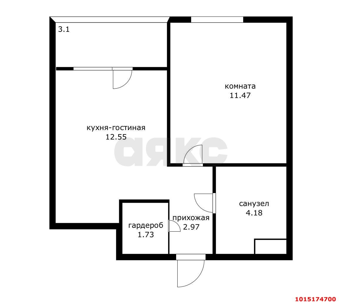 Фото №15: 1-комнатная квартира 36 м² - Краснодар, ЖК Все Свои Вип, Центральный внутригородской округ, Табачная Фабрика, мкр. жилой комплекс Все Свои, ул. Колхозная, 5/2