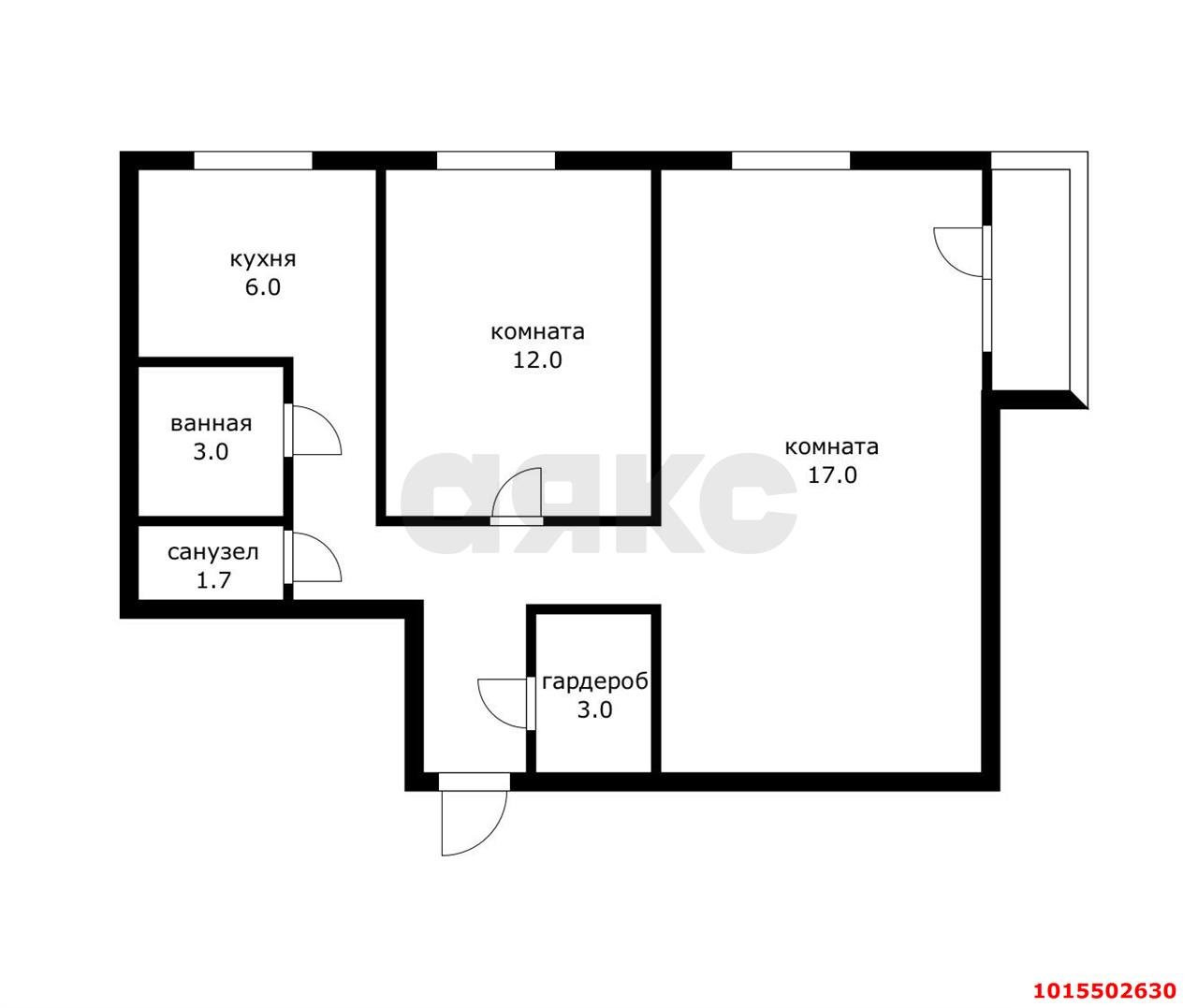 Фото №13: 2-комнатная квартира 46 м² - Краснодар, Карасунский внутригородской округ, мкр. Черёмушки, ул. Селезнёва, 76