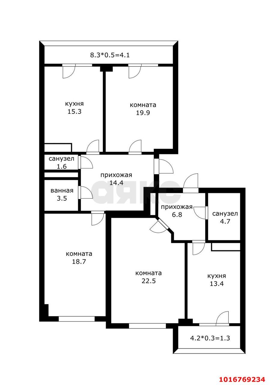 Фото №8: 1-комнатная квартира 51 м² - Краснодар, ул. Памяти Чернобыльцев, 8