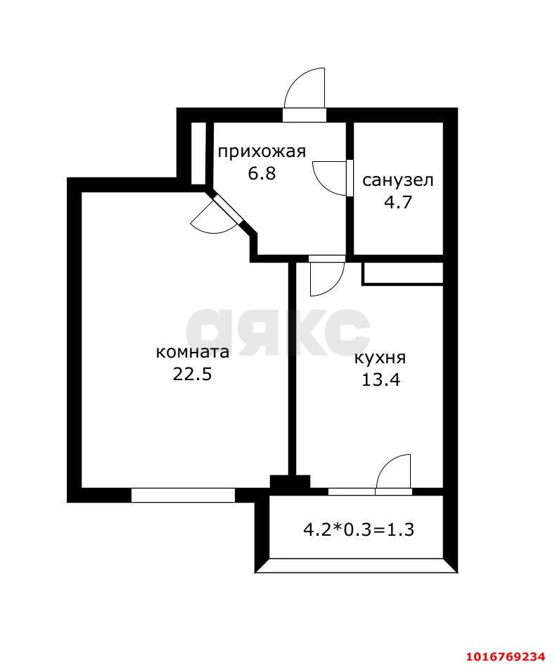 Фото №7: 1-комнатная квартира 51 м² - Краснодар, ул. Памяти Чернобыльцев, 8