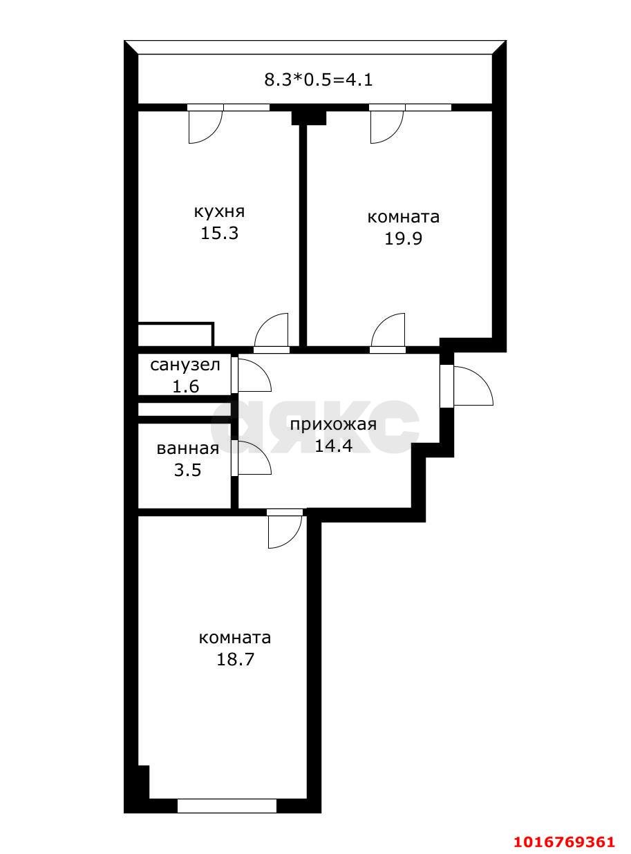 Фото №3: 2-комнатная квартира 77 м² - Краснодар, ул. Памяти Чернобыльцев, 8