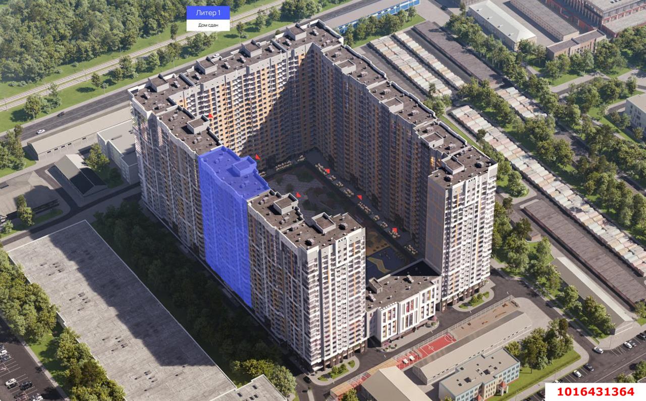 Фото №3: 1-комнатная квартира 35 м² - Краснодар, Карасунский внутригородской округ, Камвольно-суконный Комбинат, мкр. ЖК Урал, ул. Уральская, 87/7