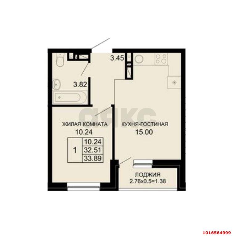 Фото №4: 1-комнатная квартира 36 м² - Краснодар, жилой комплекс Новые Сезоны, мкр. Прикубанский внутригородской округ, ул. Скандинавская, 1