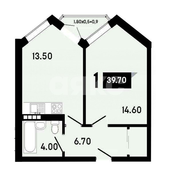 Фото №13: 1-комнатная квартира 38 м² - Анапа, 3Б, жилой комплекс Парадный, 3Б, мкр. жилой комплекс Парадный, ул. Супсехское шоссе, 4к1